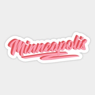 Minneapolis Minnesota Pink Retro Text Sticker